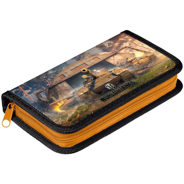 Пенал Hatber 190х115мм 1 отделение на молнии Soft-touch-Танки- (WOT) в индив.упак. , 